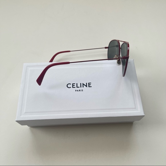 Celine 59mm Shinny Red & Green Pilot Sunglasses New Comes With Box, Case & Cloth main image 5